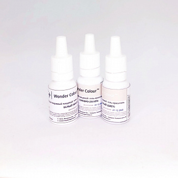 Краситель пищевой гелевый Tulip Wonder Colour | 15 мл. Белый и Серый