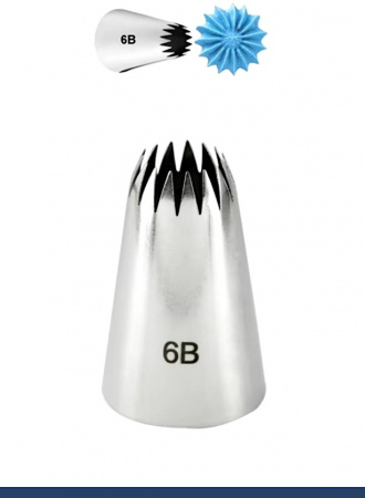 Кондитерская насадка 6B Французская звезда ∅ 12-14 мм, 18 лучей Эконом