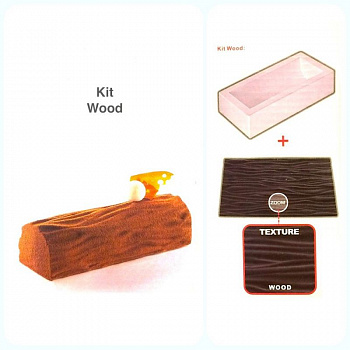 Силиконовая форма +текстурный мат (набор) для муссовых тортов | Полено