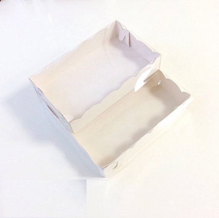 Коробка с прозрачной крышкой 20•12•4 см Белая (крышка+дно) Коробка с прозрачной крышкой 20•12•4 см Белая (крышка+дно)