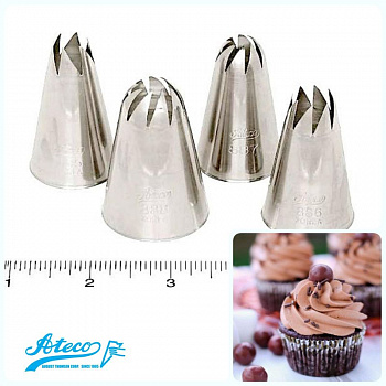 Кондитерская насадка закрытая/открытая звезда №885, 886, 887, 888 Ateco | скошенные лучи