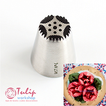 Насадка Тюльпан №6 Бархатная (открытая) | L размер (Russian Tulip Nozzle #6 - Velvet - L size)