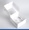 Коробка с окном для 4 капкейков 16*16*10 cм | Белая