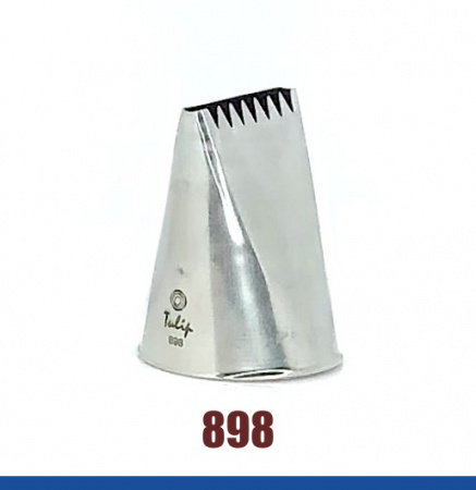 Кондитерская насадка 898 Tulip, прорезь 26 мм, большая лента с зубчиками Ribbon Basketweave